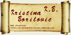 Kristina Borilović vizit kartica